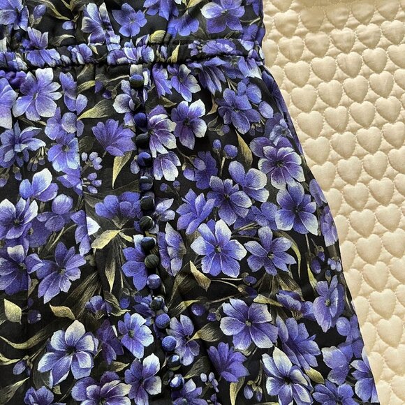 NWOT THE KOOPLES Floral Silk-georgette Purple long sleeves Mini Dress Size 2 - Picture 6 of 14